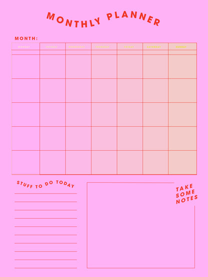 "Monthly" Floss Acrylic Planner