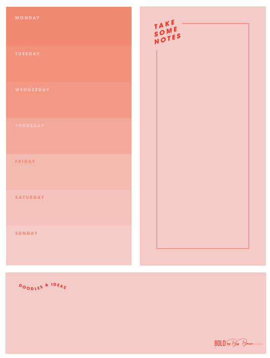 "Weekly" Peachy Acrylic Planner